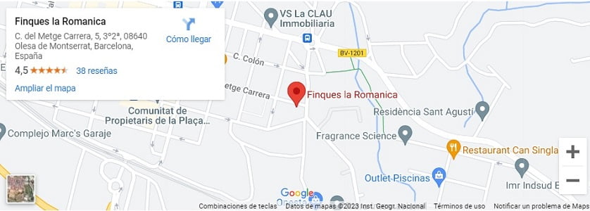 Ver Finques la Romànica en Google Maps